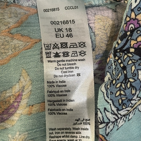 Aveology by Avenue Blue&Lavender Floral Ruffle Maxi Dress Summer Wedding Size 18 - Picture 11 of 11